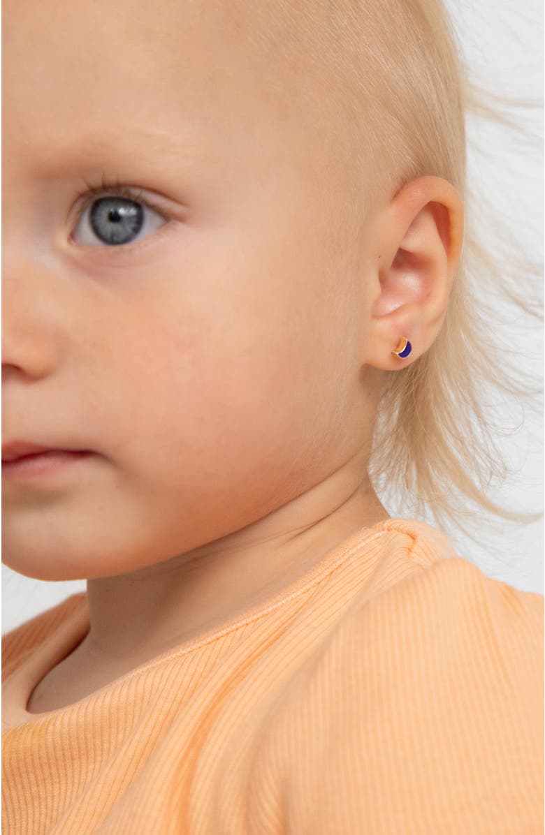 In Season Jewelry 14k Lapis Shaped Earrings, Alternate, color, Purple Moon