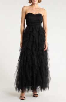 Chelsea28 Strapless Tiered Tulle Gown