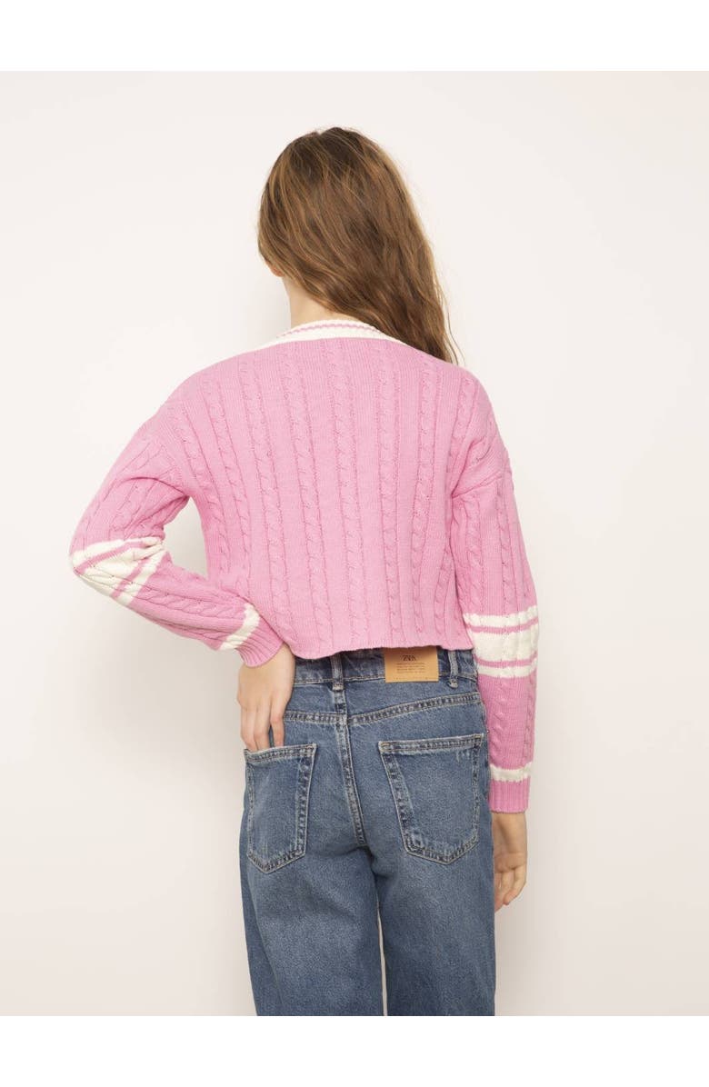 Central Park West Iva Varsity Cable Crew, Alternate, color, Baby Pink