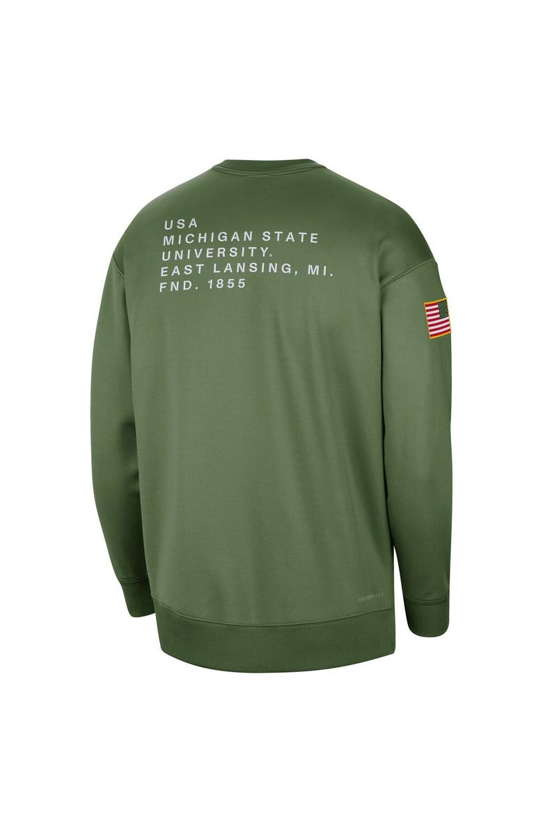 Nike Women's Nike Olive Michigan State Spartans Military Collection All-Time Performance Crew Pullover Sweatshirt, Alternate, color, 