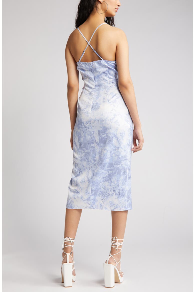 Strappy Shirred Sleeveless Midi Dress, Alternate, color, BLUE CLOUD MELT