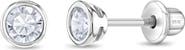 In Season Jewelry Bezel Set Solitaire Earrings