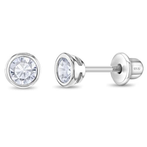 In Season Jewelry Bezel Set Solitaire Earrings in Silver at Nordstrom