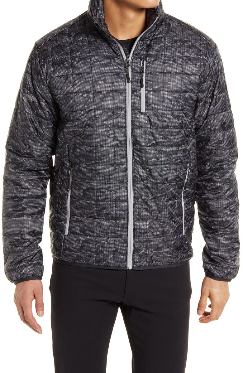 Cutter & Buck Rainier PrimaLoft<sup>®</sup> Printed Jacket, Main, color, Black