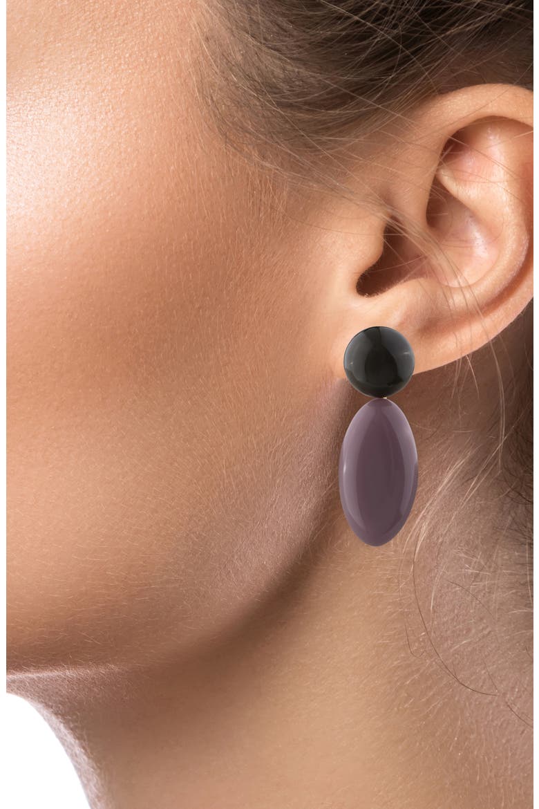 Retro Colorblocked Drop Earrings, Alternate, color, LAVENDER
