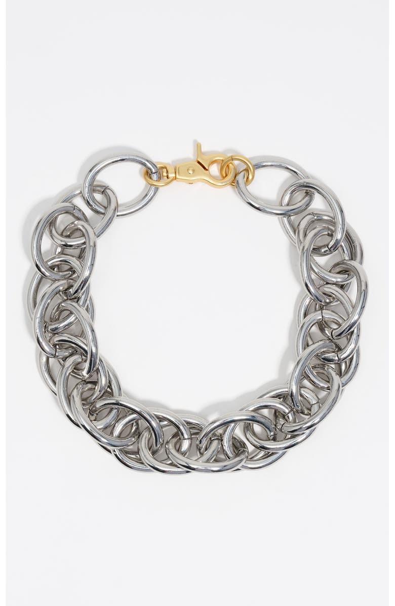 Bimba y Lola Maxi Chain Necklace, Main, color, Dark Silver