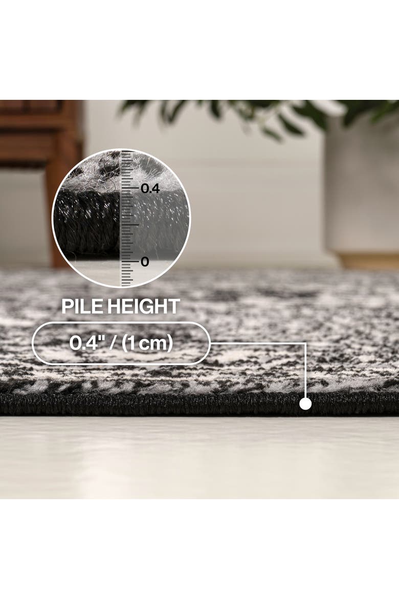 Modern Persian Vintage Medallion Area Rug, Alternate, color, Black