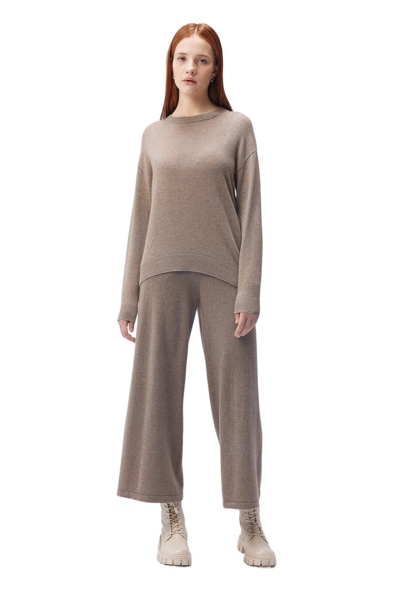 Cashmere Asymmetrical Sweater, Alternate, color, taupe