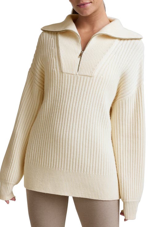 Rib Quarter Zip Sweater