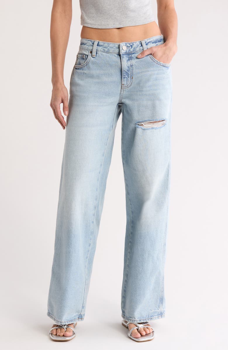 PacSun Vista Low Rise Ripped Baggy Wide Leg Jeans, Main, color, Light Wash