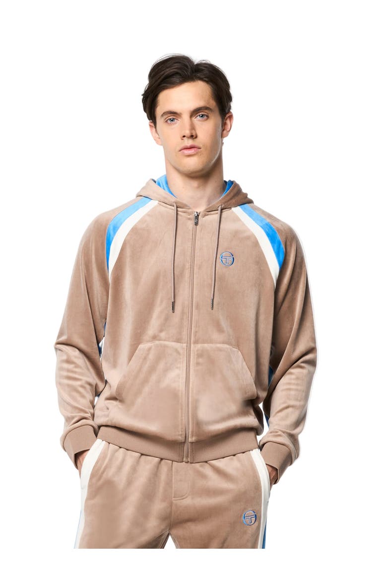 Lazaro Velour Hoodie, Main, color, TAUPE GREY