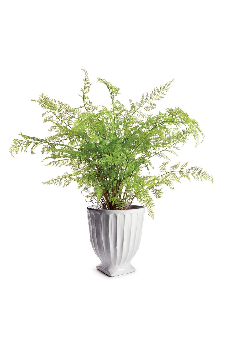Column Footed Urn 13", Alternate, color, White