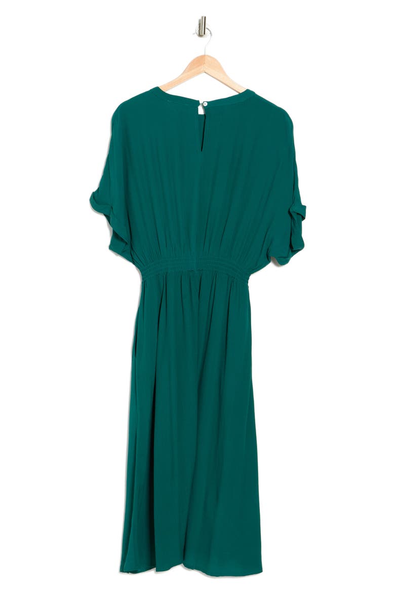 Round Neck Short Sleeve Midi Dress, Alternate, color, SOFT TEAL