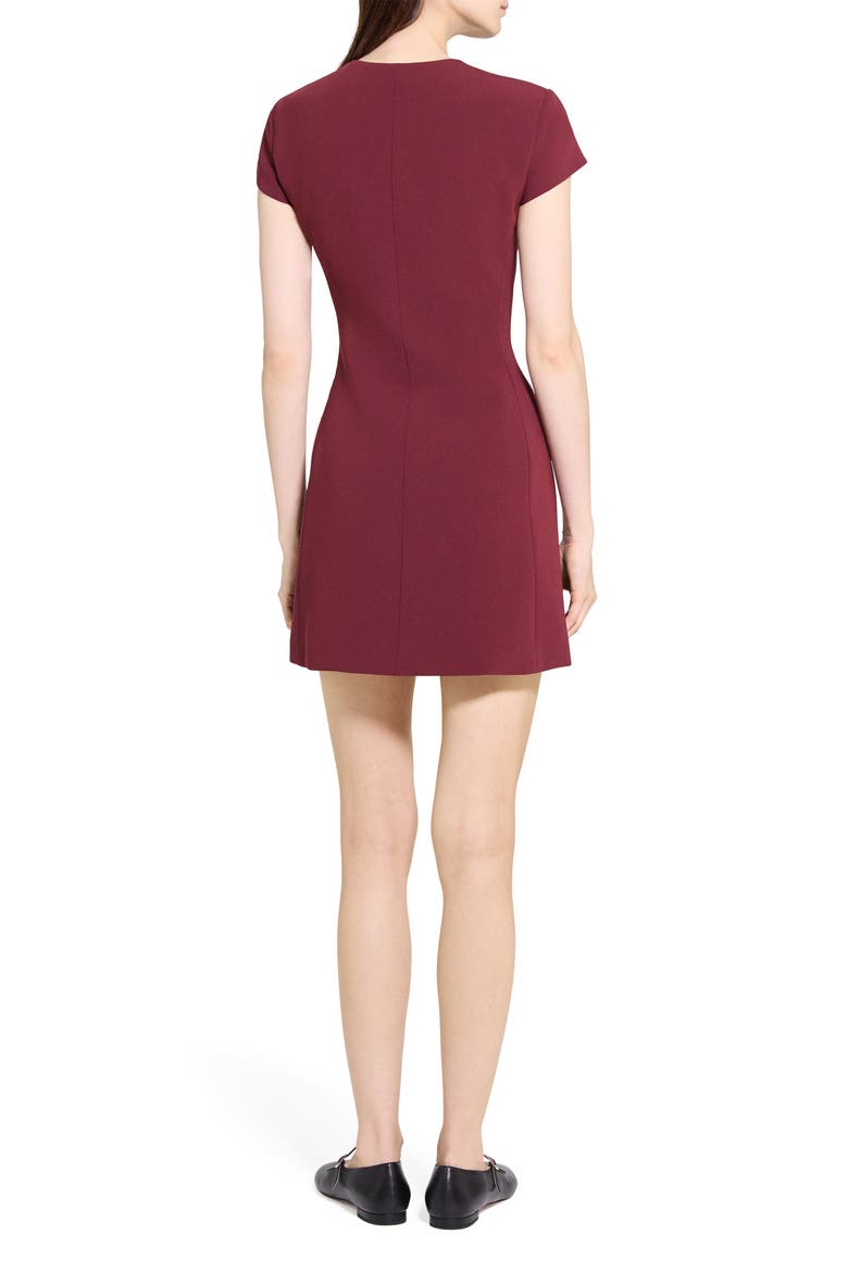 Short Sleeve Front Zip Minidress, Alternate, color, GRENACHE - 1PA