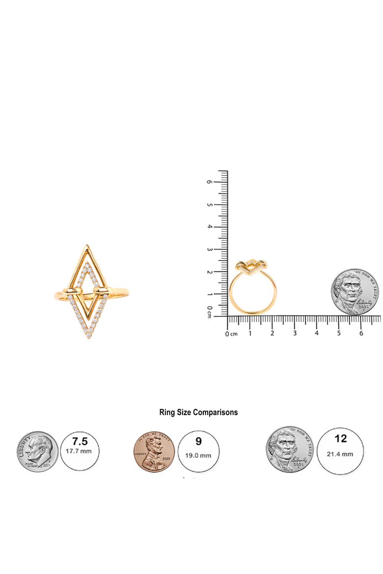 14K Yellow Gold 1/5 Cttw Diamond Double Triangle Ring, Alternate, color, Yellow