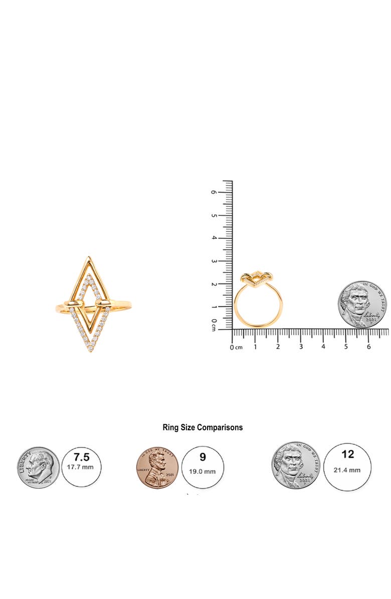 Haus of Brilliance 14K Yellow Gold 1/5 Cttw Diamond Double Triangle Ring, Alternate, color, Yellow