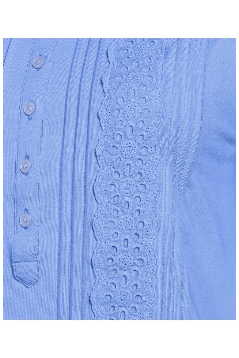 Plus Size 3/4 Sleeve Lightweight Jersey Embellished Top, Alternate, color, Clear Blue Sky