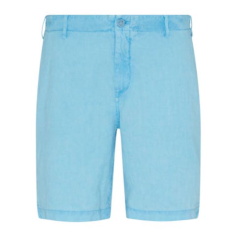 Men Mineral Dye Linen Bermuda Shorts