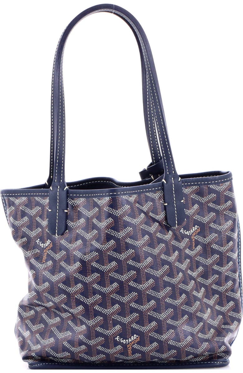 Pre-Owned Goyard Anjou Reversible Tote Coated Canvas Mini, Main, color, Blue