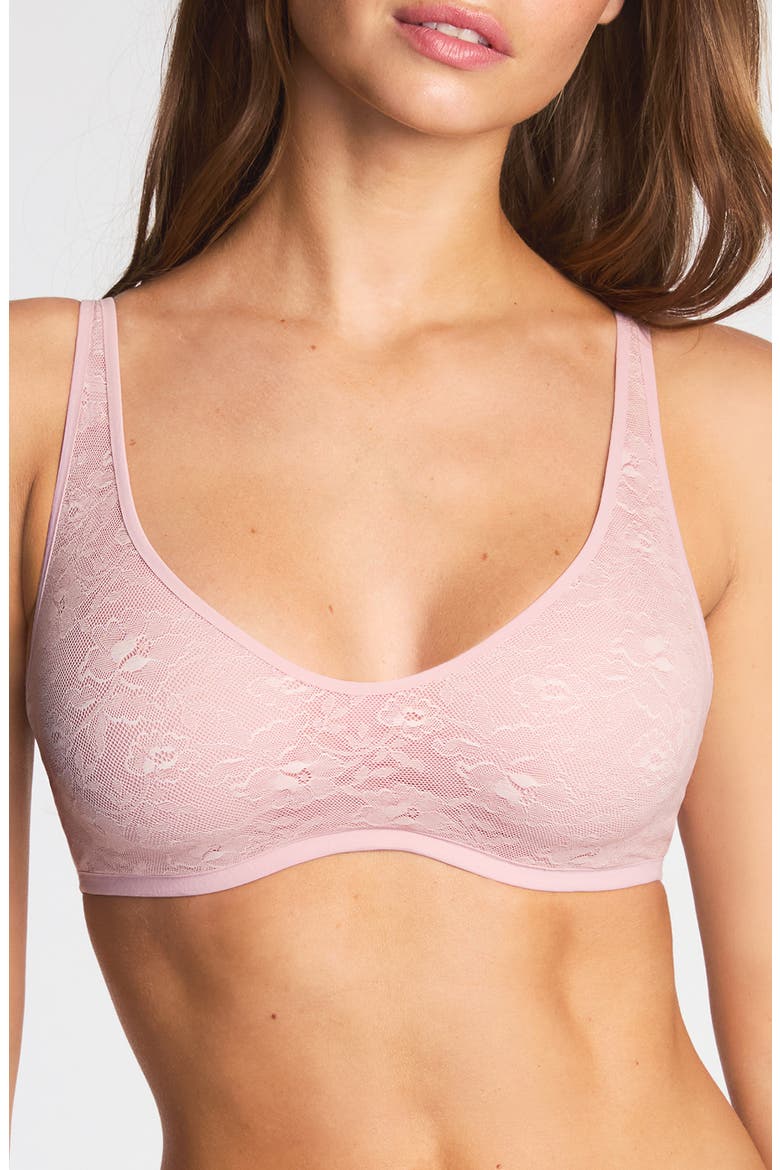 Effortlessly Lace Underwire Bra, Main, color, BLUSH PINK