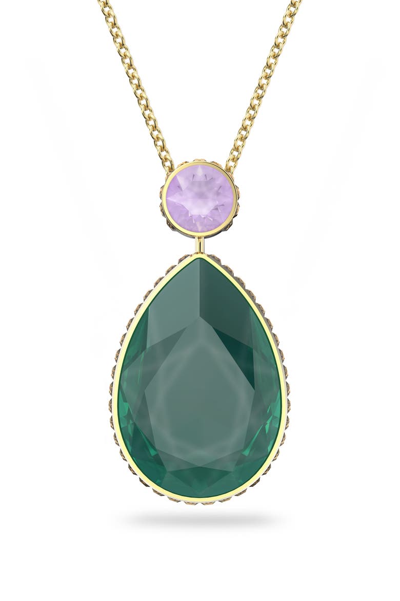 Orbita Crystal Pendant Necklace, Alternate, color, GREEN