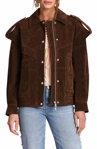 Faux Suede Bomber Jacket