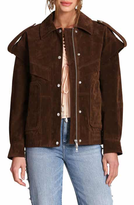 Faux Suede Bomber Jacket