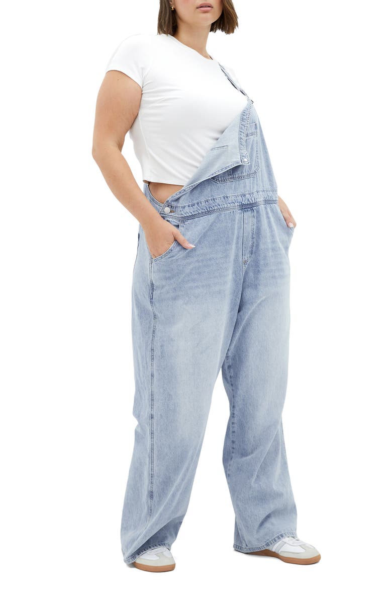 Straight Leg Overalls, Alternate, color, LIGHT DENIM