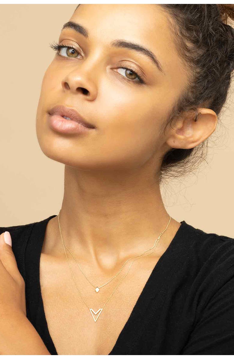 Oradina 14K Yellow Gold Sweet Diamond Pendant Necklace, Alternate, color, Yellow Gold