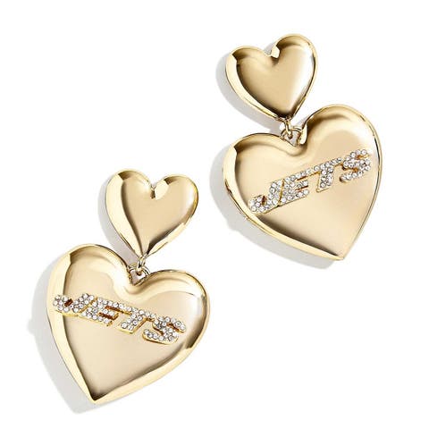 New York Jets Heart Statement Drop Earrings