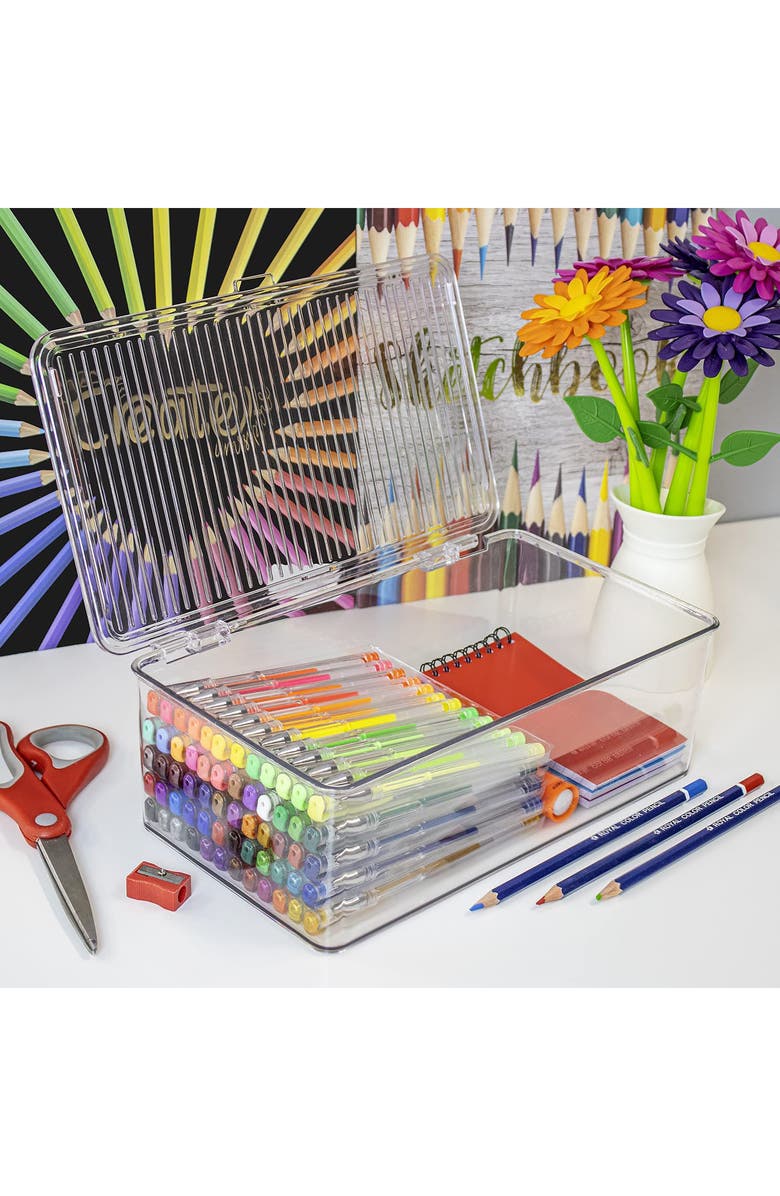 SORBUS Medium 2-Pack Storage Bins with Lids, Alternate, color,