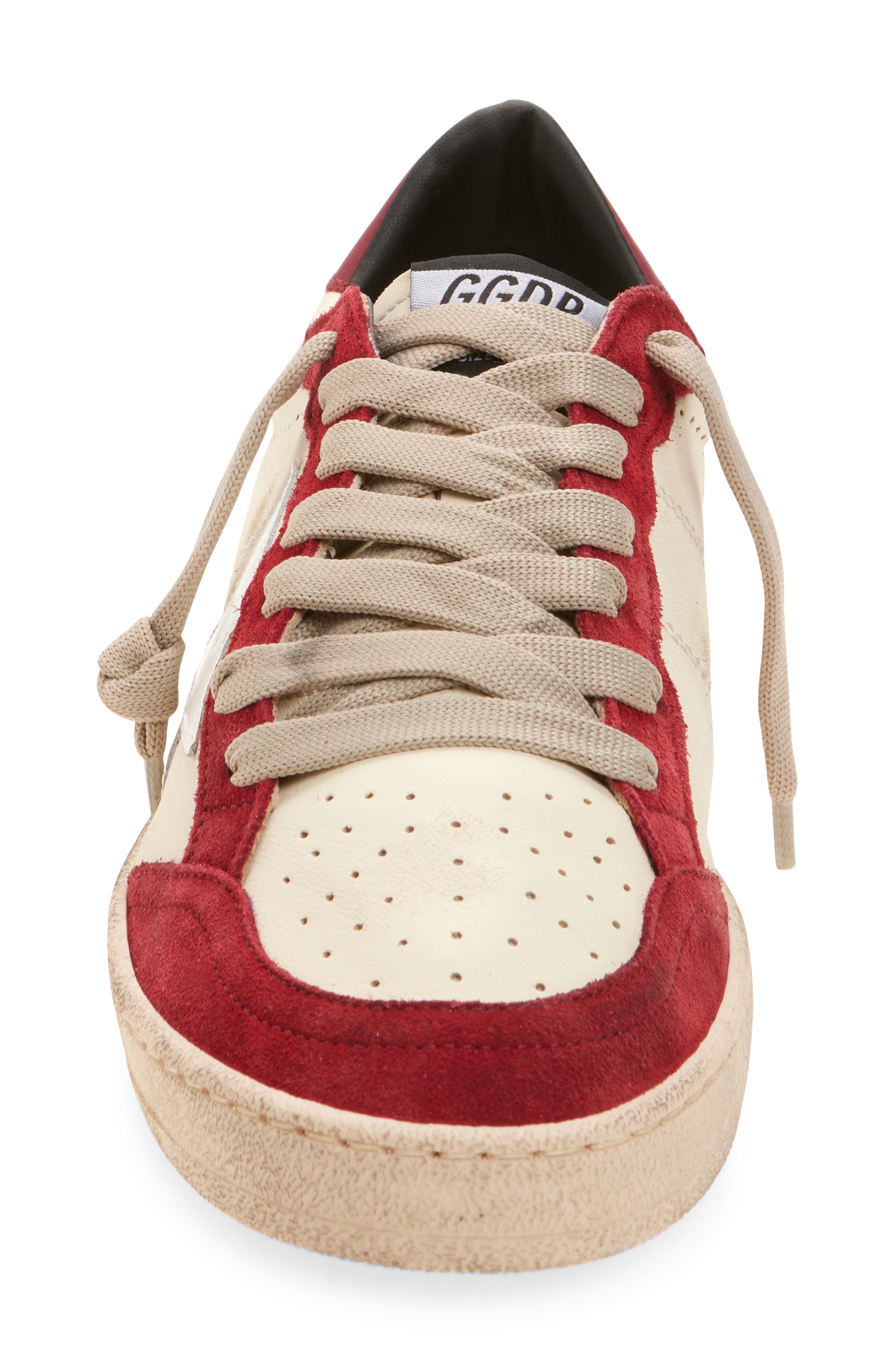 Golden Goose Ball Star Sneaker, Alternate, color, White Beige/Red/White