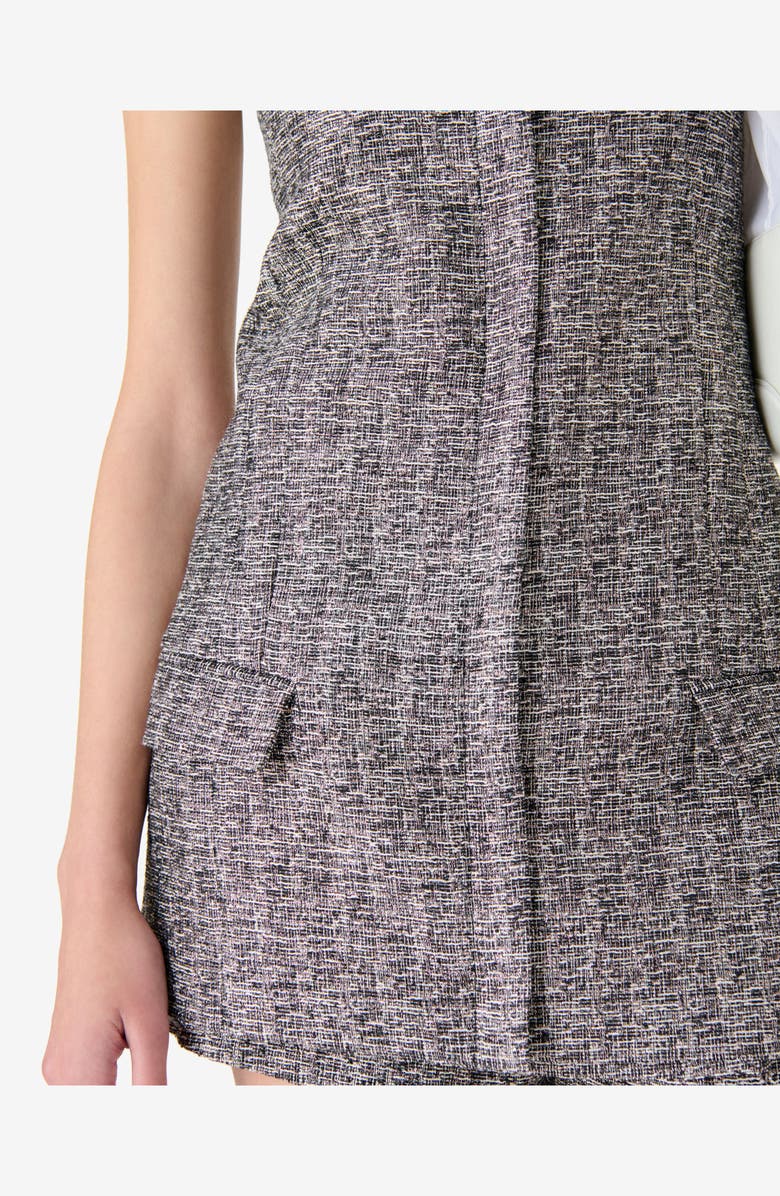 IRO Saph Strapless Bustier, Alternate, color, Black / White / Lurex