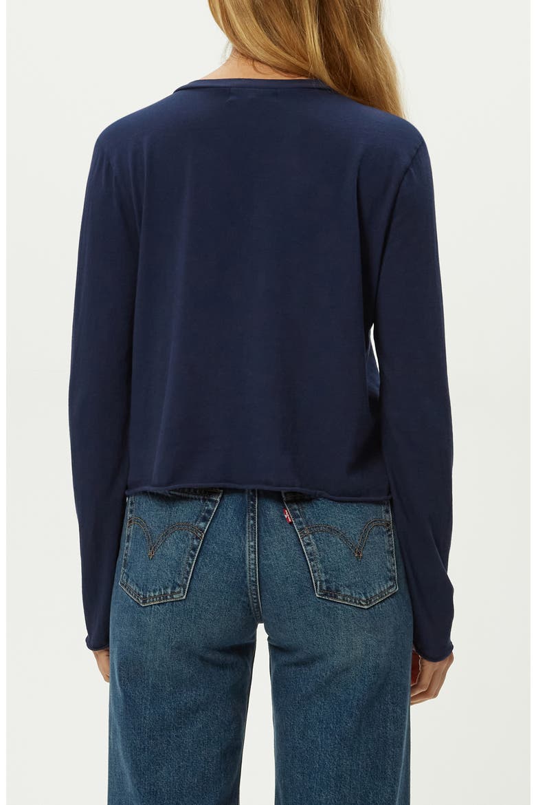 Aiko Rolled Edge Long Sleeve Cotton T-Shirt, Alternate, color, NOCTURNAL