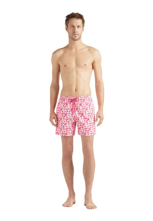 Vilebrequin Moorea Printed 5.5 Swim Trunks In Pivoine