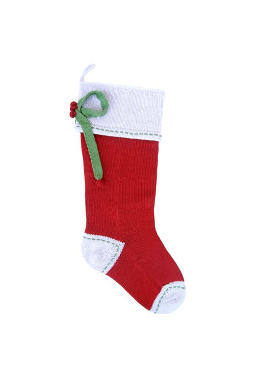 Melange Collection Bow Stocking in Red 