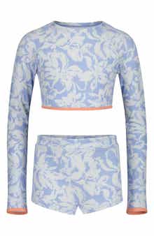 Kids' Girls Come On Now Long Sleeve Crop Two-Piece Swimsuit