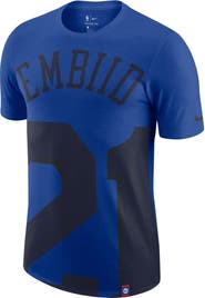 Nike Men's Nike Joel Embiid Royal Philadelphia 76ers Oversized Name & Number T-Shirt