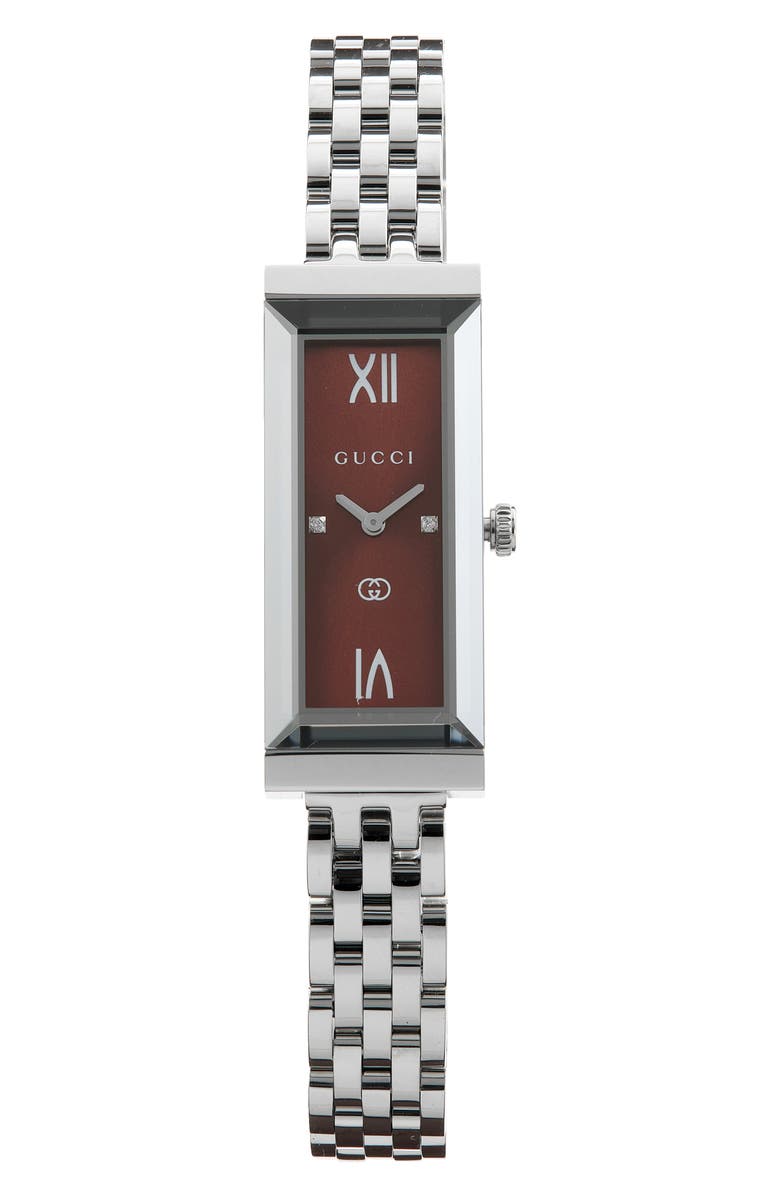 Gucci G-Frame Tank Bracelet Watch, 14mm x 34mm, Main, color, Red Burgundy
