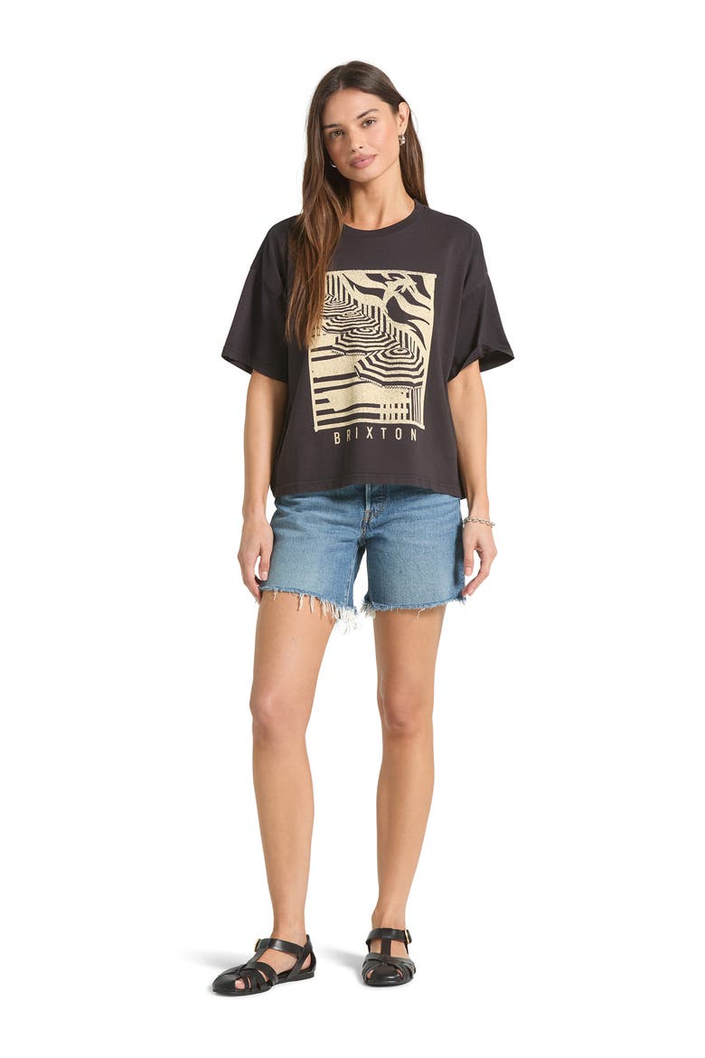 Poolside Boxy Cotton Graphic T-Shirt, Alternate, color, WASHED BLACK