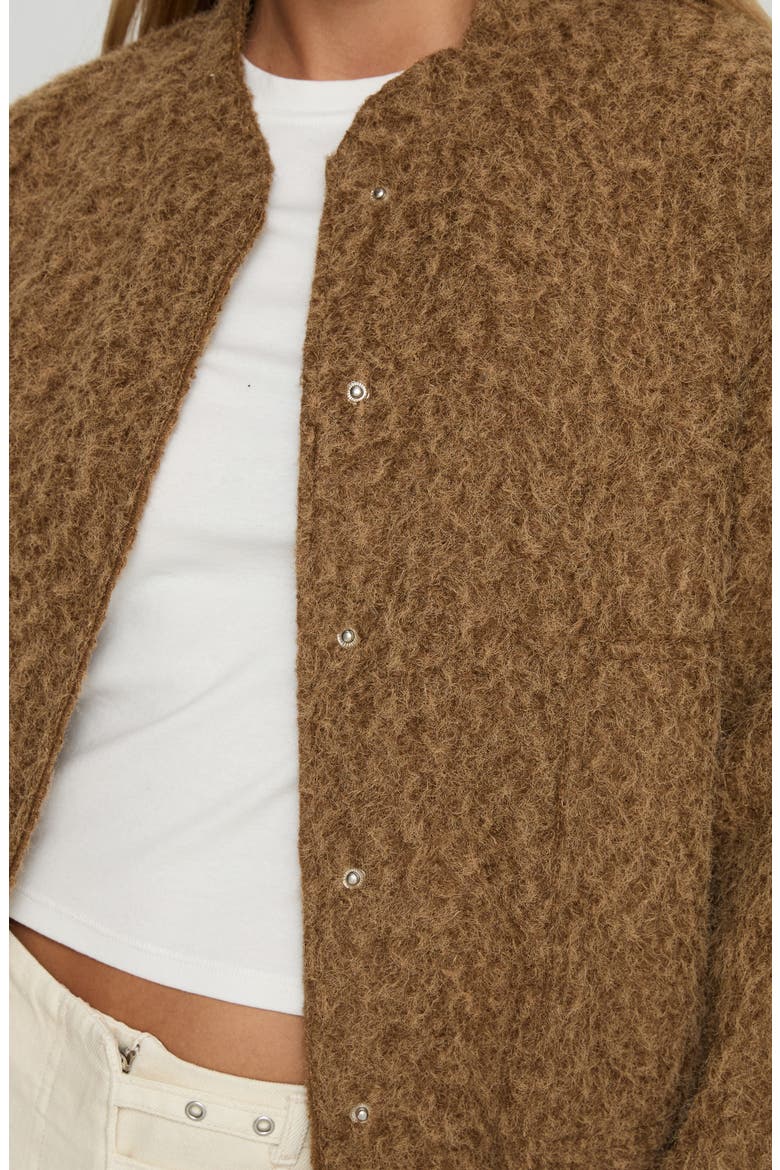 Kemberly Textured Bomber Jacket, Alternate, color, BROWN