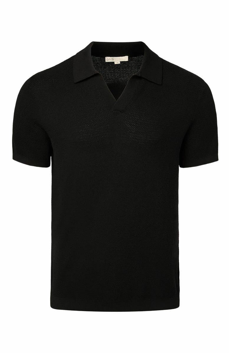 Onia Cotton Textured Johnny Collar Polo, Alternate, color,