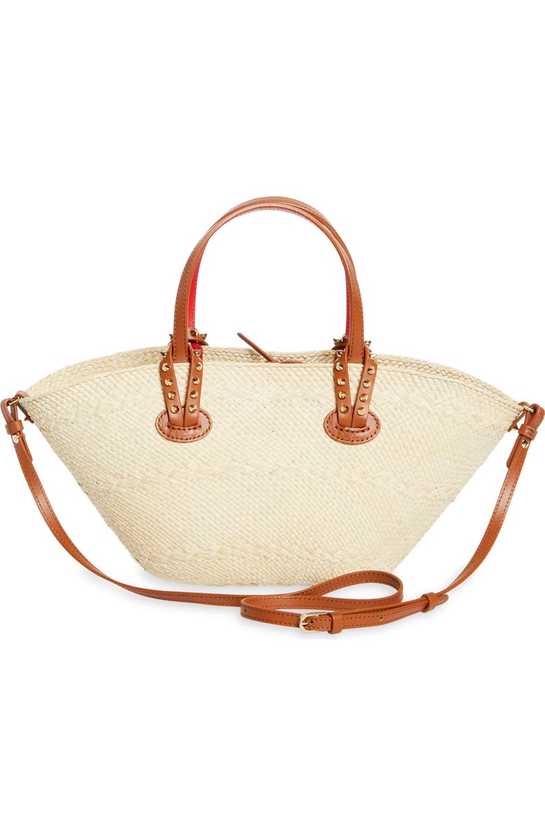 Christian Louboutin Mini Cabata Raffia Basket Tote, Alternate, color, Natural/ Cuoio