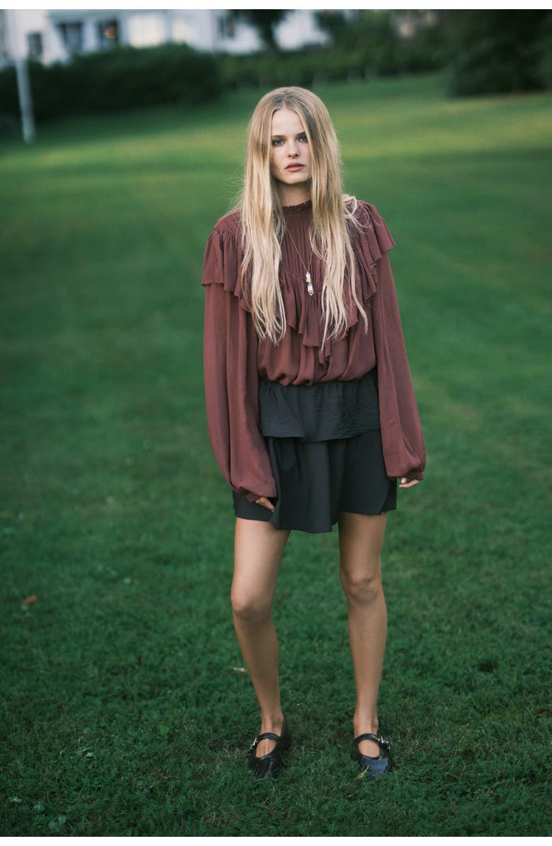 H&M Flared Mini Skirt, Alternate, color, Black