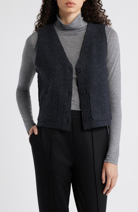 Button Front Wool Vest
