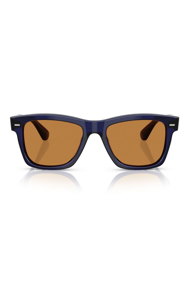 Oliver Sun 54mm Pillow Sunglasses, Main, color, DENIM / COGNAC