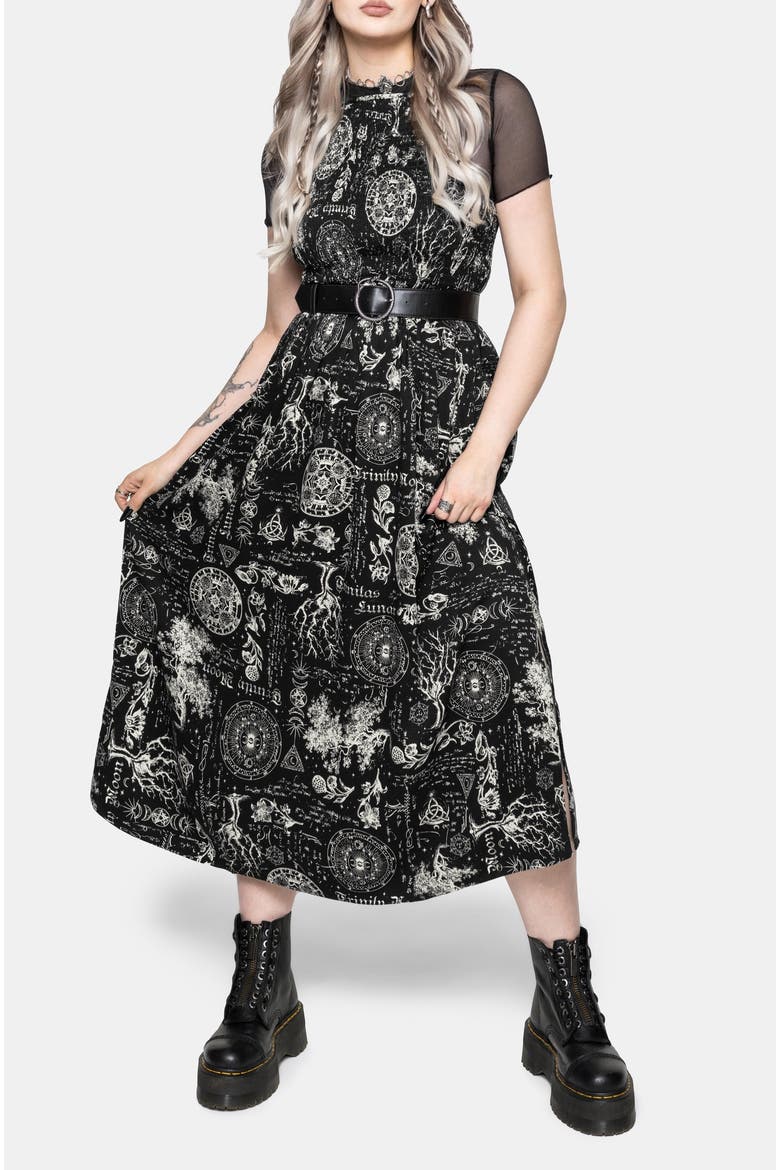 Trinity Moon Midaxi Dress, Alternate, color, Black