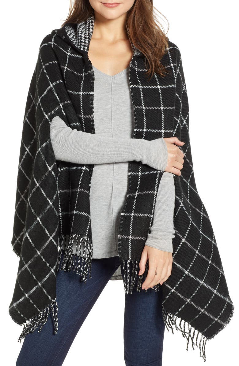 Trouvé Reversible Hooded Cape, Main, color,