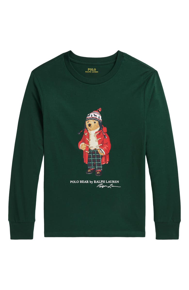 Polo Ralph Lauren Kids' Long Sleeve Jersey Graphic T-Shirt, Main, color,