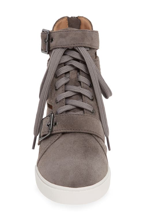 Linea Paolo Fave Cutout Wedge Sneaker In Gray